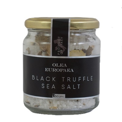 Buy Olea Europaea Italian Black Truffle Sea Salt at Olivetreetrading.com. Coarse Sea Salt from Italy flavoured with black truffle, the perfect balance between salty, earthy and rich flavours.